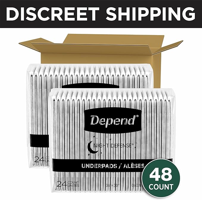 Depend Underpads XL, Disposable Incontinence Bed Pads for Adults, Slip Resistant, 36" x 30", 48 Count