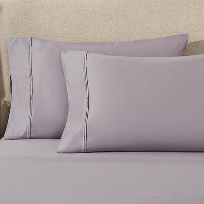 Superior 1200-Thread Count Egyptian Cotton Solid Pillowcase Set, Zephyr