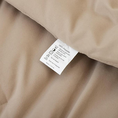ROSGONIA Twin/Twin XL Comforter Set for Girls Boys Taupe Brown, 1 Tan Comforter & 1 Pillowcase, All Season Kids Comforter Lightweight Dorm Bedding