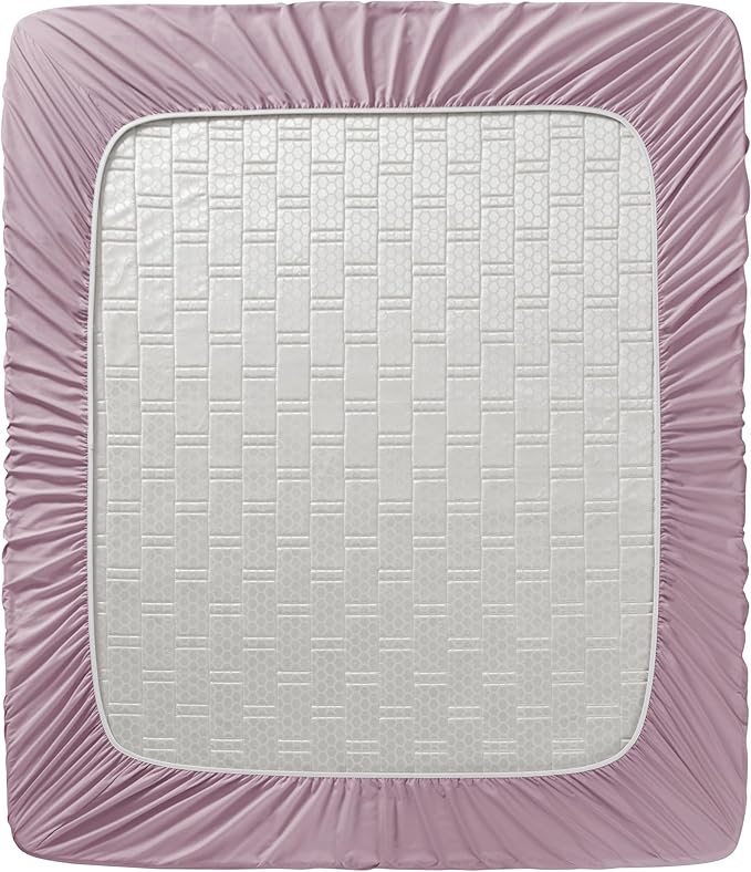 Clara Clark Flex Top King Sheets - Hotel Luxury 6 Piece Bed Sheets for Top Split King Bed - Soft Bedding Sheets & Pillowcases, Head Split King Size. Dusty Purple