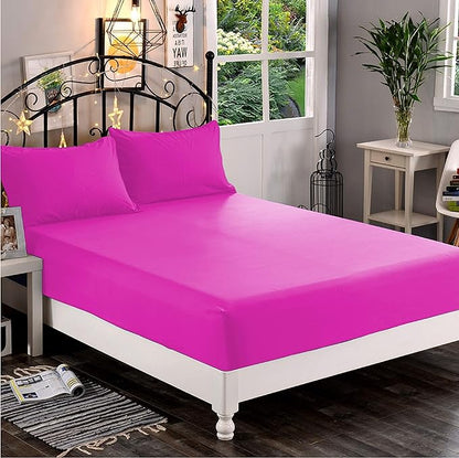 Elegant Comfort 1500 Premium Hotel Quality 1-Piece Fitted Sheet, Softest Quality Microfiber - Deep Pocket up to 16 inch, Wrinkle and Fade Resistant, Twin/Twin XL, Hot Pink