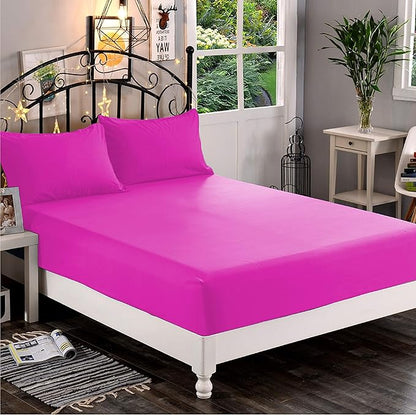 Elegant Comfort 1500 Premium Hotel Quality 1-Piece Fitted Sheet, Softest Quality Microfiber - Deep Pocket up to 16 inch, Wrinkle and Fade Resistant, King, Hot Pink