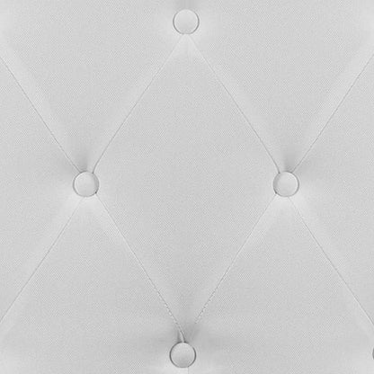 EMMA + OLIVER Tufted Upholstered Queen Size Headboard in White Fabric