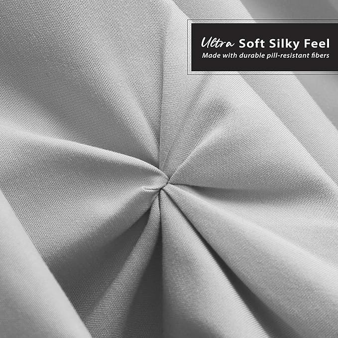 Nestl Light Grey Bed Skirt King Size, Pinch Pleat King Bed Skirt, 14" Inch Drop King Bedskirt, Hotel Quality Light Grey Bed Skirts, Microfiber Bedskirt for King Bed, Light Grey King Size Bed Skirt