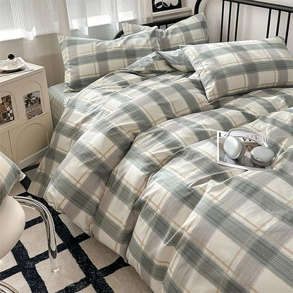 LifeTB Twin XL Comforter Set Geometric Checkered Plaid Bedding Comforter for All Seasons Boho Farmhouse Checkered Pattern Comforter Set Soft Lightweight Bedding Set for Men Boys Twin XL Size
