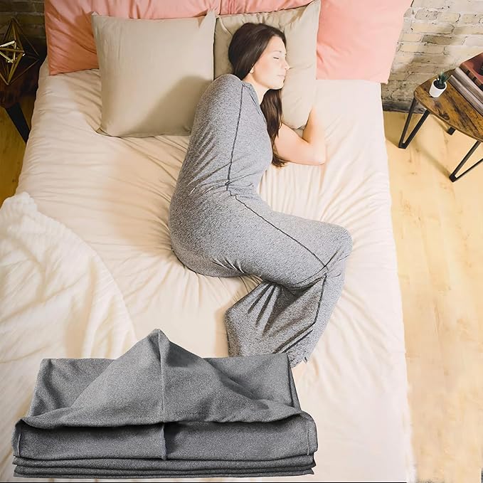 Wearable Sleep Pod Hug Blanket,Constant Temperature Control Bedding 360° Ergonomic Snug Fit, Ultra Soft Duvet Fabric for All-Season Deep Sleep(Dark Blue,140 * 35cm)