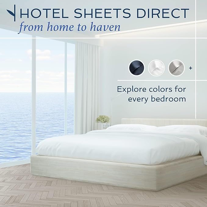Hotel Sheets Direct 4 Piece Bed Sheet Set California King Size, 100% Viscose Derived from Bamboo Sheets Set with 2 Pillowcases, Cooling & Breathable Luxury Bedding, Moisture-Wicking Texture, Dark Gray
