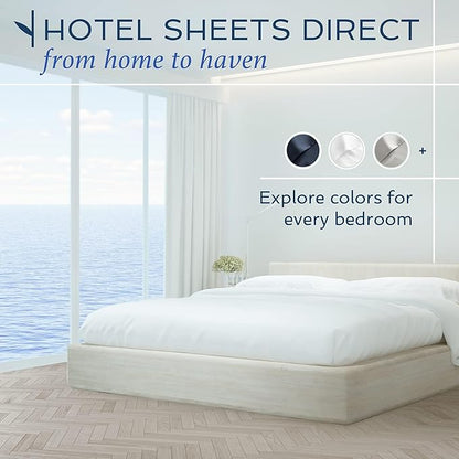 Hotel Sheets Direct 4 Piece Bed Sheet Set California King Size, 100% Viscose Derived from Bamboo Sheets Set with 2 Pillowcases, Cooling & Breathable Luxury Bedding, Moisture-Wicking Texture, Dark Gray