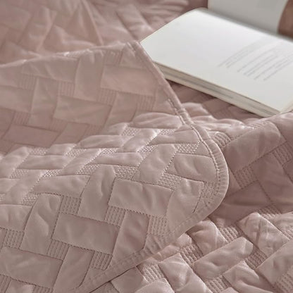 Bedsure Quilts King Size - Lightweight Bedspreads King Size with Basket Weave Pattern, Soft Quilt Bedding Set, Dusty Rose Comforter Set Coverlet for All Seasons with 2 Pillow Shams (106" x 96") | Skin-Friendly Soft, All-Season Comfort, Breathable, Ligh...