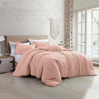Modern Threads - Comforter Set - Down Alternative Brushed Microfiber - Elegant All Season Bedspread Set - Includes Comforter, Shams, & Decorative Pillow - Luxurious Bedding - Peony Silver, King