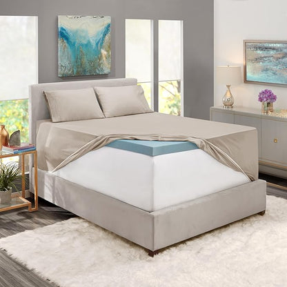 Nestl Twin Size Sheet Set, 4 Piece Extra Deep Pocket (18-24 inches), Microfiber, Hotel Luxury, Soft, Breathable, Wrinkle-Free, Easy to Care, Linen