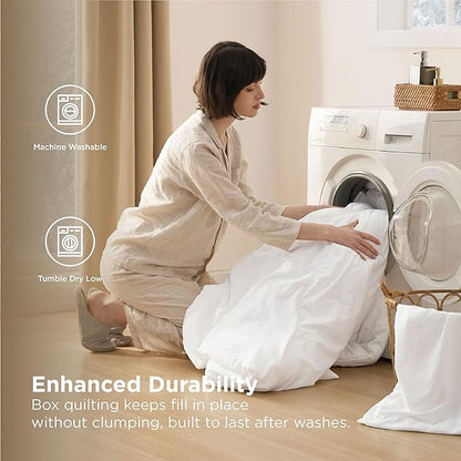 Bedsure Removable Cover with Comforter Duvet Insert Full - 5 Pieces White Prewashed Soft Bedding Set for All Seasons Use, Includes 1 Duvet Cover, 1 Comforter, 1 Fitted Sheet, 2 Pillow Shams