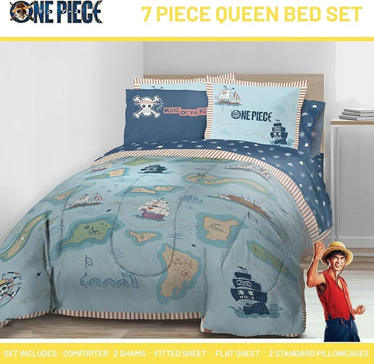 Jay Franco Kids Comforter Set Includes Sheets and Pillow Covers - Soft and Cozy Bed Set for Stylish Room Decor, Official Licensed Bedding, Multi - One Piece, 7 Piece Queen