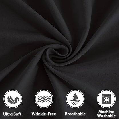King Size Sheets Set, 4 Pieces Hotel Luxury Soft Microfiber Bed Sheets Set, Up to 16" Deep Pockets, Oeko-Tex Sheets with Elastic, Breathable, Wrinkle Free(Black,King)