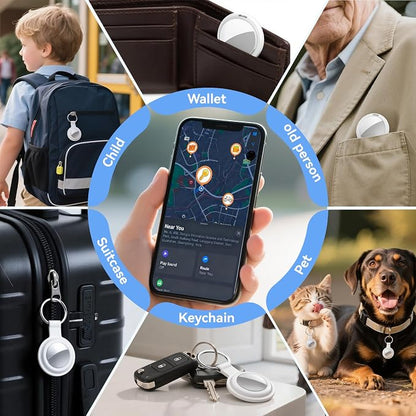 Air Tracker Tags-4 Pack, Item Finders Works with Apple Find My(iOS Only), Air Tracker Tags with 4 Case, Bluetooth Tracker Keys Finder and Item Locator & GPS Trackers for Kids/Pets/Dog/Luggage/Wallet