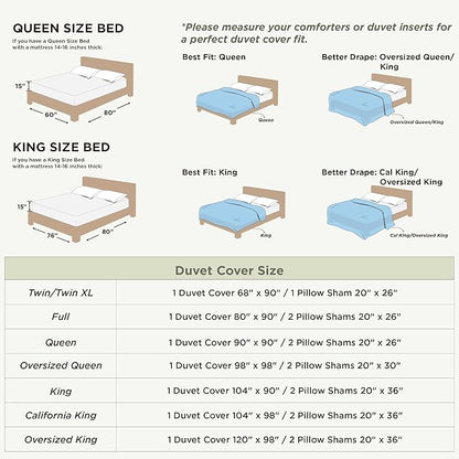 Bedsure Cooling Duvet Cover Queen Size - Moisture Wicking and Silky Eucalyptus Lyocell Cotton Hybrid Comforter Cover Set for Hot Sleeper - Buttery Soft and Breathable, Cooling Bedding Set, Dark Grey