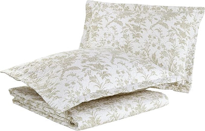 Laura Ashley Home - Amberley Collection - Quilt Set - 100% Cotton, Breathable & Lightweight, Reversible Bedding, Pre-Washed for Added Softness, Queen, Biscuit