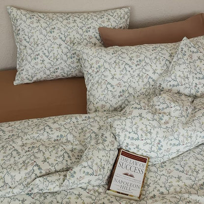 Floral Full Bed Comforter Sets Down Alternative Boho Bedding Set 100 Cotton All Season Puffy Girl Bedding Comforter Sets Coquette Lightweight Fluffy Cozy Bed Comforter with 2 Pillowcases