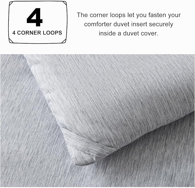 CozyLux Oversized Queen Comforter Set, 3 Pieces 98x98 Light Grey Soft Luxury Cationic Dyeing Bedding Set, Light Gray Breathable Lightweight Bed Set with 1 Down Alternative Comforter and 2 Pillow Shams