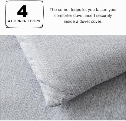CozyLux Oversized King Comforter Set, 3 Pieces 120x98 Light Grey Soft Luxury Cationic Dyeing Bedding Set, Light Gray Breathable Lightweight Bed Set with 1 Down Alternative Comforter and 2 Pillow Shams