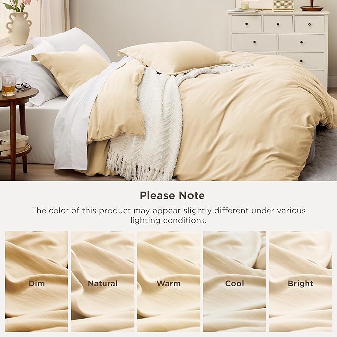 Bedsure Alabaster Gleam Duvet Cover Full Size - 3 Pieces Prewashed Extra Soft Bedding Set, Includes 1 Duvet Cover 80x90 Inches with Zipper Closure & 2 Pillow Shams, Comforter Not Included