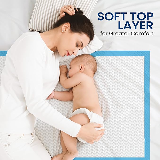Disposable Underpads | 50 Count Incontinence Pads for Pets, Babies, Kids & Adults | Super Absorbent & Leak-Resistant | 36 x 23 Inch Chuck Pads | Water-Resistant PE Backsheet