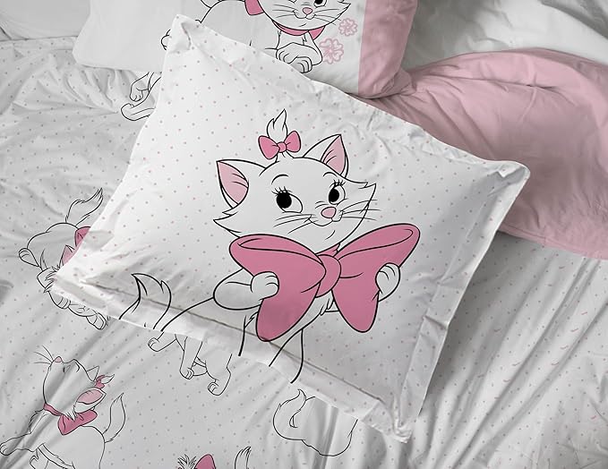 Jay Franco Kids Comforter Set Includes Sheets and Pillow Covers - Soft and Cozy Bed Set for Stylish Room Decor, White - Aristocats, 5 Piece Twin Size Bedding