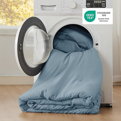 Bedsure Super King Comforter Set, Dusty Blue Soft Prewashed Bedding for All Seasons, 3 Pieces GentleSoft™ Bed Set, 1 Lightweight Comforter (120"x120") and 2 Pillowcases (20"x36")