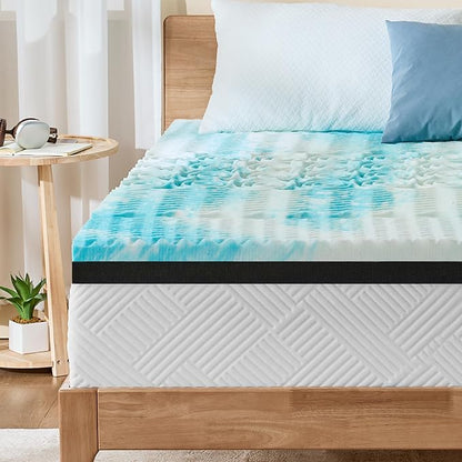 Firm Mattress Topper Full XL Size 3 Inch, Pain Relieving Foam Bed Topper for Extra Support, 5-Zone Memory Foam&High-Density Foam Mattress Pad, CertiPUR-US Certified