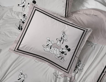 Jay Franco Kids Comforter Set Includes Sheets and Pillow Covers - Soft and Cozy Bed Set for Stylish Room Decor, Official Licensed Bedding, Beige - Mickey and Friends, 5 Piece Twin