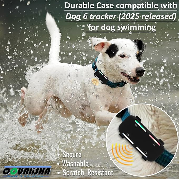 Silicone Holder Compatible for Tractive Dog 6 GPS Tracker 2025,Black | Durable Rubber Cover,Secure case with strap necklace for tractive smart dog finder tag for pet collar,2 packs