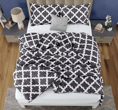Queen Comforter Set 3 Piece Grey by Utopia Bedding, Printed Comforters Queen Size, Bedding Comforters Sets, Down Alternative Soft Bed Set, 1 Comforter (88 x 88 inches) 2 Pillow Shams (20 x 26 inches)