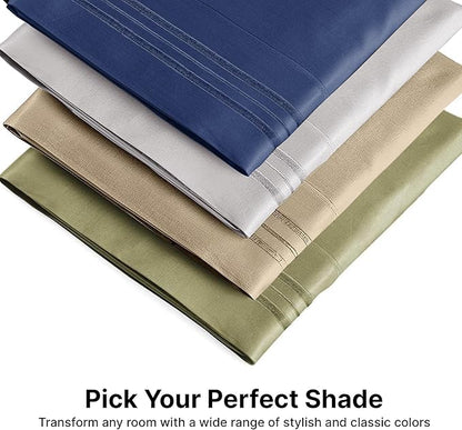 King Pillow Cases Set of 4 - Ultra Soft Hotel Quality Pillowcase Covers - Comfy, Cozy & Wrinkle Free - Shrinkage, Stain and Fade Resistant - Machine Washable Pillow Protectors - 4 Piece Set - Cream