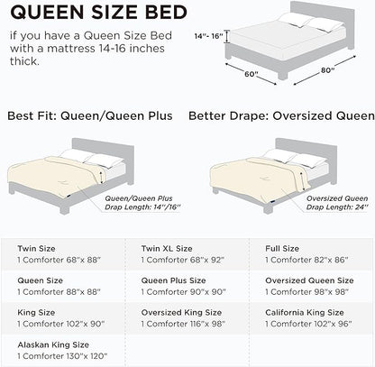 Bedsure Comforter Duvet Insert - Quilted Comforters Queen Plus Size, All Season Duvet, GentleSoft Down Alternative Bedding, with 8 Tabs, Gifts for Women/Men,Light Grey,Queen Plus 90 x 90 Inches