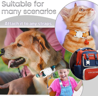 SANKALA Waterproof Airtag Holder for Dog Collar, White | Lightweight & Durable Silicone, For Apple AirTag, Reinforced Anti-Lost, Signal Friendly, for Apple AirTag(Gen 1 & 2)