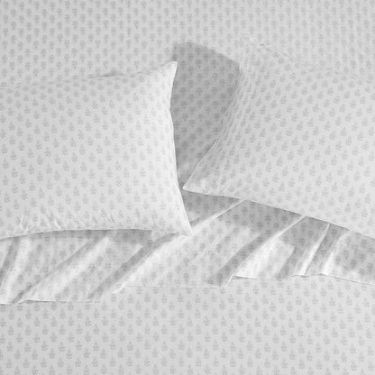 Laura Ashley - Full Sheets, Lightweight & Breathable Cotton Percale Bedding Set with Matching Sham(s), Oeko-Tex Certified (Francesca Grey, Full)