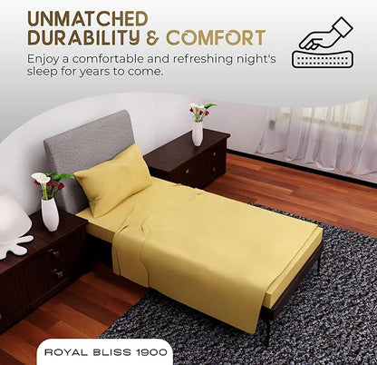 Twin XL Sheets Set - 3 Piece Bedding - Wrinkle Free, Fade Resistant, Double Brushed Microfiber - Deep Pockets/Easy Fit - 1800 Series Ultrasoft, Cooling Sheets (Gold)