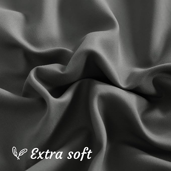 NTBAY King Pillow Cases Set of 2, 2 Pack Brushed Microfiber 20x40 Pillow Cases, Soft, Wrinkle, Fade, Stain Resistant Dark Grey Pillow Cases with Envelope Closure, 20x40 Inches, Dark Grey