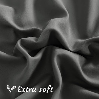 NTBAY Body Pillow Cases Set of 2, 2 Pack Brushed Microfiber 20x54 Pillow Cases, Soft, Wrinkle, Fade, Stain Resistant Dark Grey Pillow Cases with Envelope Closure, 20x54 Inches, Dark Grey