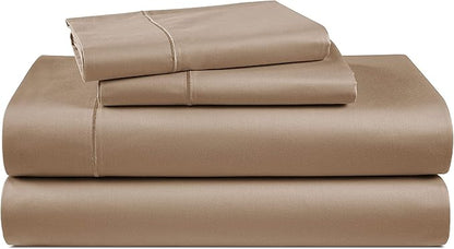 LANE LINEN Luxury 100% Egyptian Cotton Sheets Cal King Sheet Set, Eo Friendly Oeko-Tex Certified No Pill Fade Resistant Fully Elasticized Machine Washable Cooling Bed Sheet -Taupe