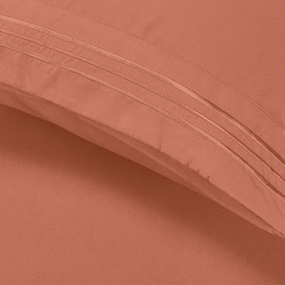 Elegant Comfort Luxury Ultra-Soft 2-Piece Pillowcase Set - 1500 Premium Hotel Quality Microfiber Double Brushed - Wrinkle Resistant, King Size, Coral