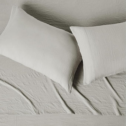 Amazon Basics Full Bed Sheet, 4-Piece Bedding Set, Double Brushed Microfiber, Ultra Soft, Easy Care, Grey
