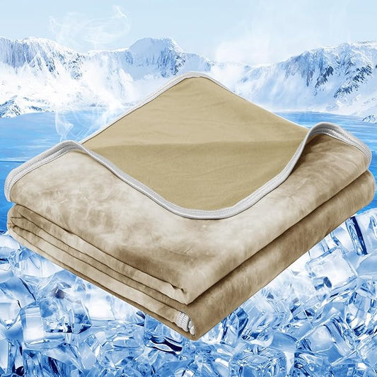 inhand Cooling Throw Blanket (50"x60"), Cooling Blankets for Hot Sleepers, Absorbs Heat to Keep Adults Cool for Summer Nights Sweats, Thin Cold Lightweight Blanket for Couch Bed, All Season Use
