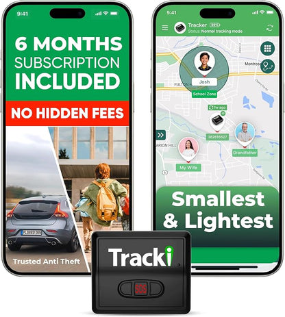 Tracki Mini GPS Tracker, Subscription Required, Cancel Anytime – Universal Compact 4G LTE Tracker for Vehicles (Tracker + 6M Subs.)
