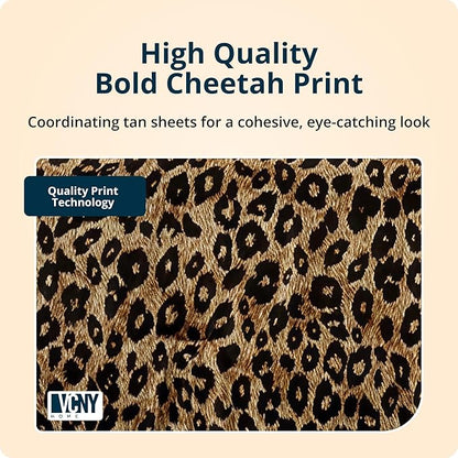 VCNY Home Bed in a Bag 8-Piece Bedding Set - Queen Size | Cheetah Print Shams, Decorative Pillows & Pillowcases | Elevate Your Home Decor | Luxurious, Soft & Cozy | No-Wrinkle Microfiber Polyester