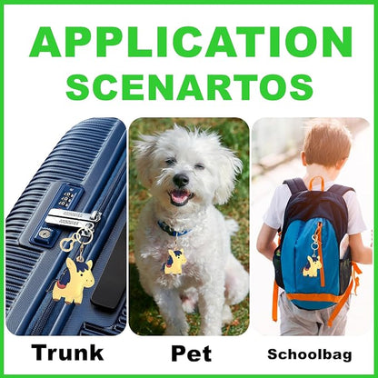 Leather Keychain Holder Case Compatible with AirTag,Cute Protective Cover with Keyring,Anti-Scratch Finder GPS Tracker Case for Wallet Keys,Bag,Pets,Backpack(Yellow Horse)
