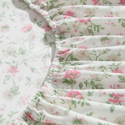 Laura Ashley - Full Sheet Set, Super Soft Cotton Percale Bedding Set with Matching Shams, Oeko-Tex Certified (Bonnie Pink, Full)