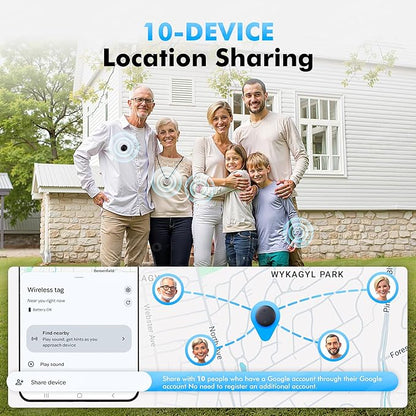 Bluetooth Tracker 4-Pack Smart Tag for Android & Samsung | IP66 Waterproof,100db, Item Finder for Keys, Wallet, Luggage. Works with Google Find Hub(White)