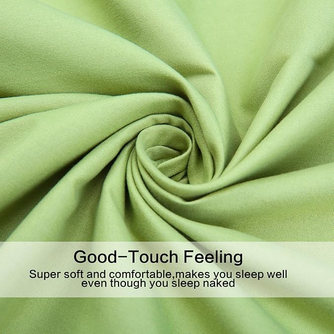 Best Season Bed Sheet Set - 1 Flat Sheet,1 Fitted Sheet and 1 Pillow Cases, Extra Soft Luxury Bedding Set,Deep Pockets,Wrinkle,Fade Resistant - Hypoallergenic- 3 Piece (Twin,Sage)