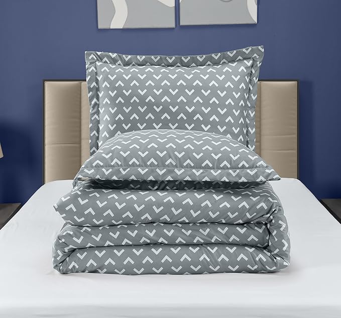 Queen Comforter Set 3 Piece Arrow White by Utopia Bedding Printed Comforters Queen Size Bedding Comforters Set Down Alternative Soft Bed Set 1 Comforter(88 x 88 inches) 2 Pillow Shams(20 x 26 inches)